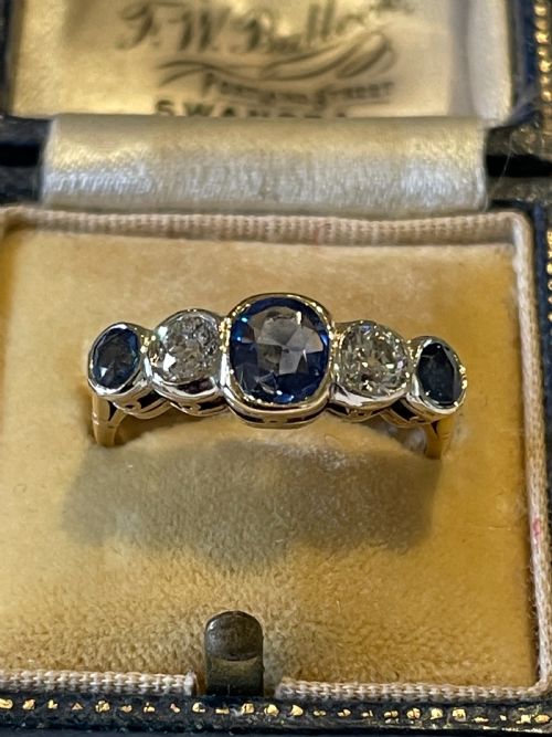 EDWARDIAN DIAMOND AND SAPPHIRE RING - ADDITIONAL PHOTO 4