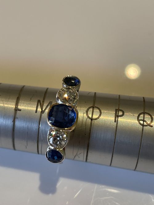 EDWARDIAN DIAMOND AND SAPPHIRE RING - ADDITIONAL PHOTO 5