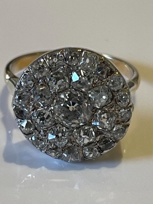 EDWARDIAN DIAMOND CLUSTER RING - ADDITIONAL PHOTO 3
