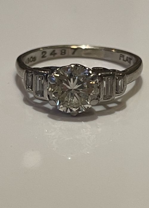 137CT ART DECO DIAMOND ENGAGEMENT RING - ADDITIONAL PHOTO 2