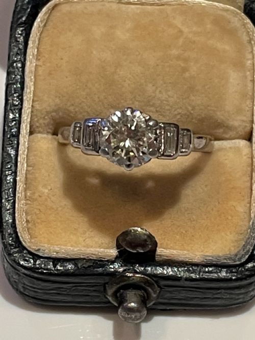137CT ART DECO DIAMOND ENGAGEMENT RING - ADDITIONAL PHOTO 5