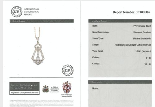 ART DECO DIAMOND PENDANT - ADDITIONAL PHOTO 1