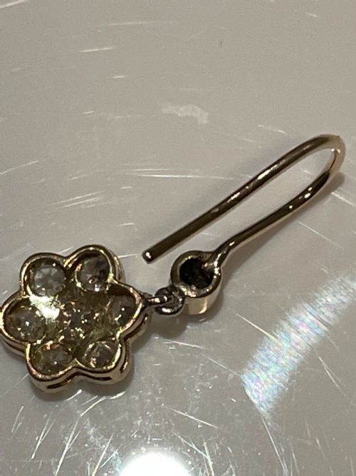 EDWARDIAN FLOWER HEAD DIAMOND EARRINGS - ADDITIONAL PHOTO 1