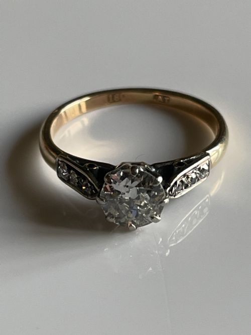 ART DECO DIAMOND OLD CUT ENGAGEMENT RING - ADDITIONAL PHOTO 4