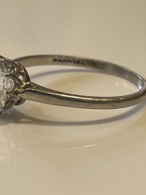 ANTIQUE EARLY 20TH CENTURY 145CT DIAMOND SOLITAIRE ENGAGEMENT RING - ADDITIONAL PHOTO 1
