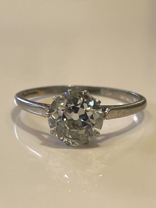 ANTIQUE EARLY 20TH CENTURY 145CT DIAMOND SOLITAIRE ENGAGEMENT RING - ADDITIONAL PHOTO 2