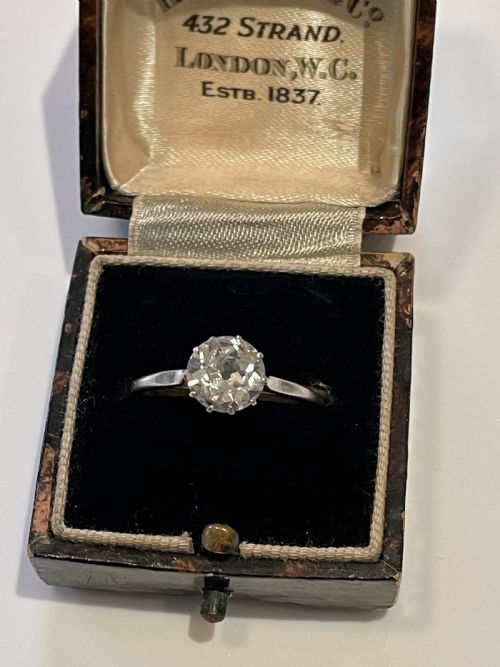 ANTIQUE EARLY 20TH CENTURY 145CT DIAMOND SOLITAIRE ENGAGEMENT RING - ADDITIONAL PHOTO 5
