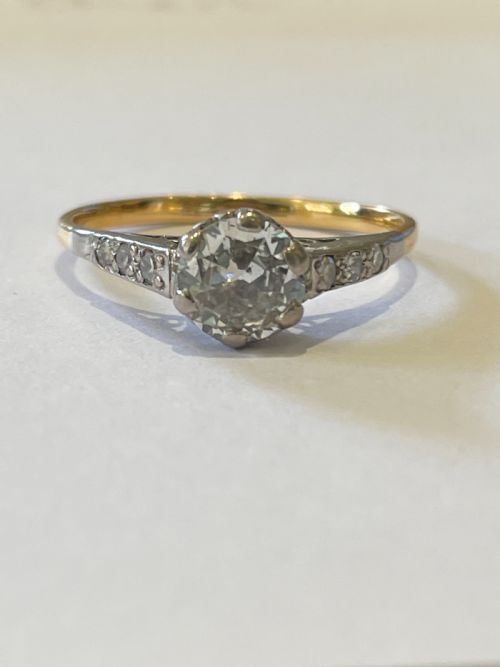 EDWARDIAN OLD EUROPEAN CUT DIAMOND 085CT SOLITAIRE RING 22CT - ADDITIONAL PHOTO 1