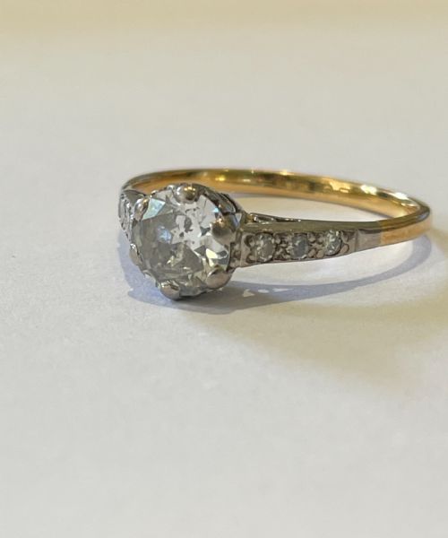 EDWARDIAN OLD EUROPEAN CUT DIAMOND 085CT SOLITAIRE RING 22CT - ADDITIONAL PHOTO 3