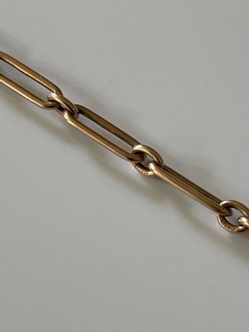 EDWARDIAN 9CT GOLD WATCH CHAIN - ADDITIONAL PHOTO 4