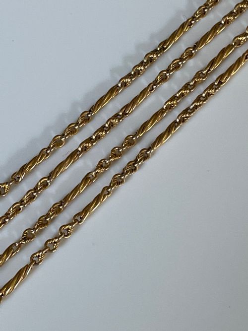 edwardian 10ct gold long guard - CATEGORY: ANTIQUE JEWELLERY - DATED EDWARDIAN