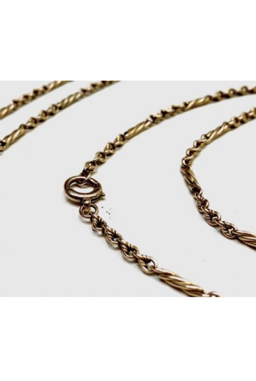 EDWARDIAN 10CT GOLD LONG GUARD - ADDITIONAL PHOTO 2
