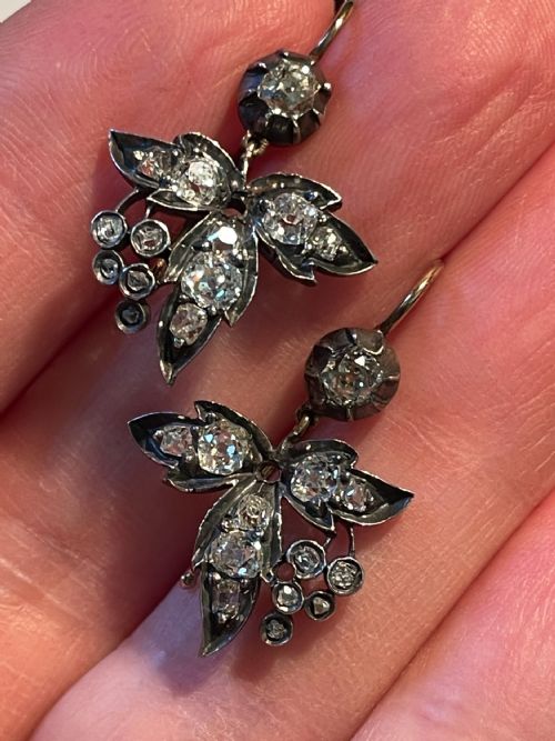 VICTORIAN DIAMOND EARRINGS - ADDITIONAL PHOTO 1