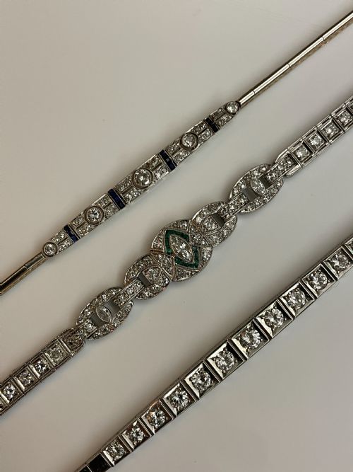 ART DECO SAPPHIRE AND DIAMOND BRACELET - ADDITIONAL PHOTO 2