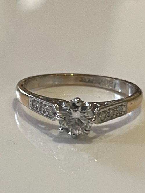 ART DECO DIAMOND 05CT DIAMOND SOLITAIRE RING - ADDITIONAL PHOTO 1