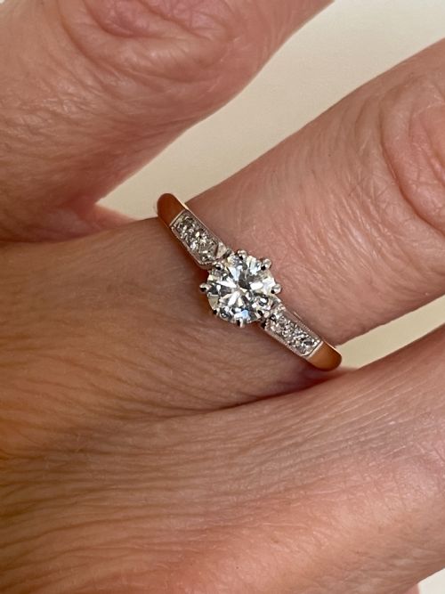 ART DECO DIAMOND 05CT DIAMOND SOLITAIRE RING - ADDITIONAL PHOTO 3
