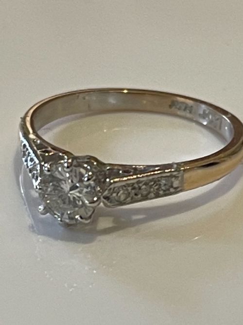 ART DECO DIAMOND 05CT DIAMOND SOLITAIRE RING - ADDITIONAL PHOTO 4