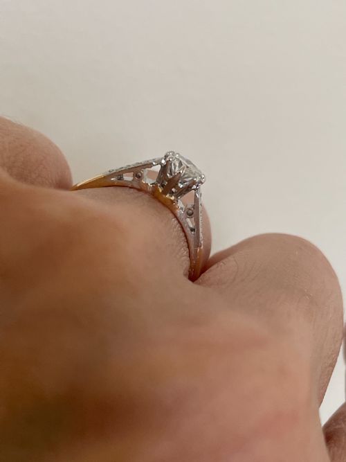 ART DECO DIAMOND 05CT DIAMOND SOLITAIRE RING - ADDITIONAL PHOTO 5
