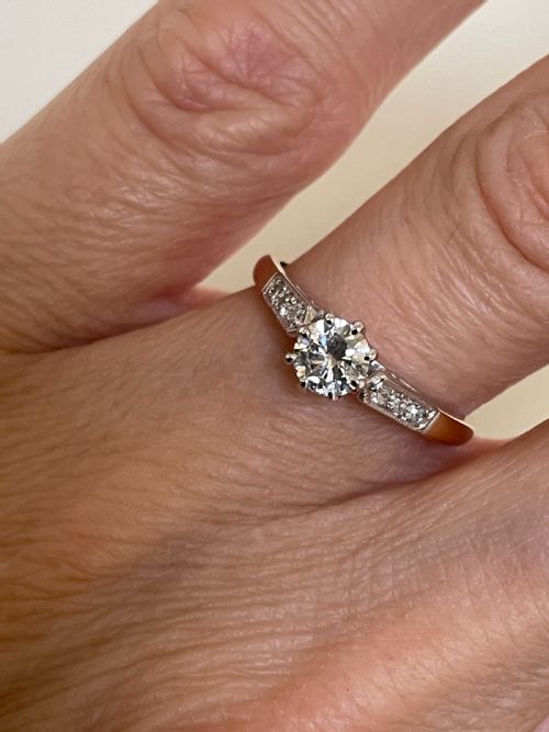 ART DECO DIAMOND 05CT DIAMOND SOLITAIRE RING - ADDITIONAL PHOTO 6