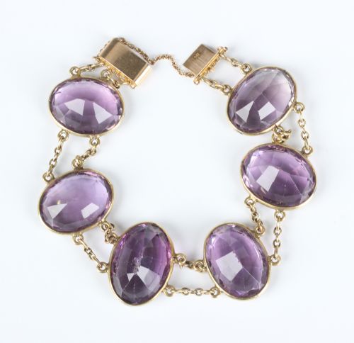 ANTIQUE VICTORIAN AMETHYST 15CT GOLD BRACELET - ADDITIONAL PHOTO 3
