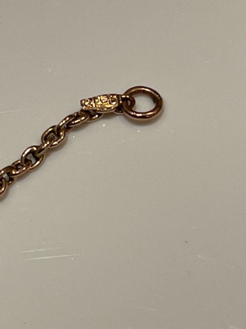 EDWARDIAN TURQUOISE 9CT GOLD NECKLACE - ADDITIONAL PHOTO 1