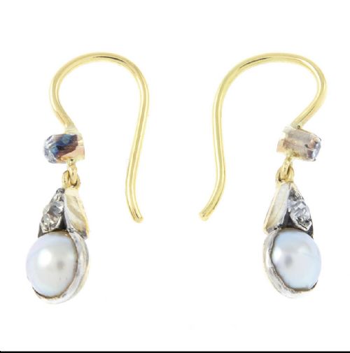 VICTORIAN PEARLAND DIAMOND EARRINGS - ADDITIONAL PHOTO 1