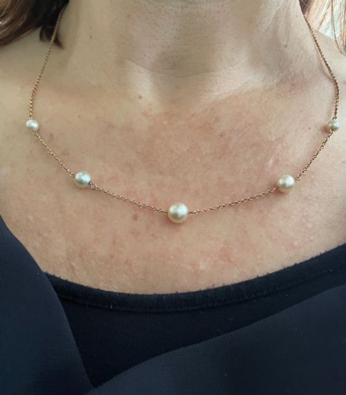 EDWARDIAN PEARL 9CT GOLD NECKLACE - ADDITIONAL PHOTO 4