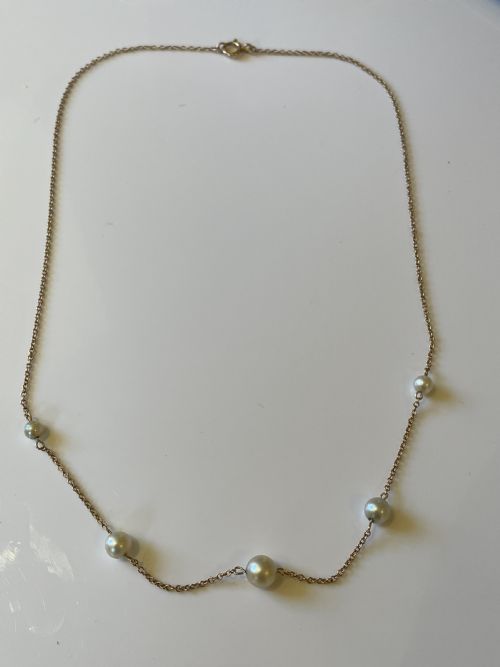 EDWARDIAN PEARL 9CT GOLD NECKLACE - ADDITIONAL PHOTO 3