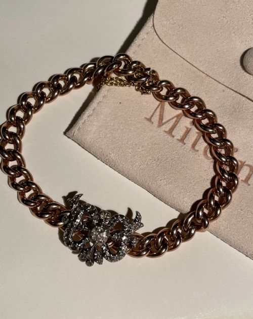 diamond victorian bow bracelet - CATEGORY: ANTIQUE JEWELLERY - DATED VICTORIAN