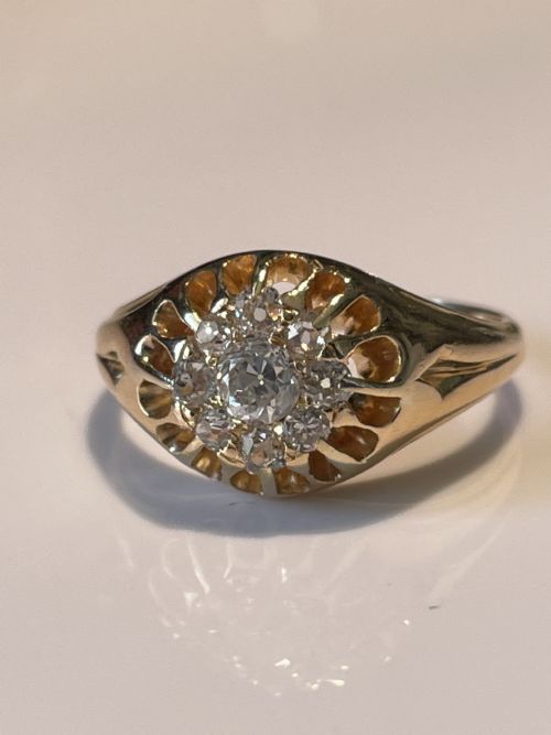 VICTORIAN DIAMOND ANTIQUE CLUSTER RING - ADDITIONAL PHOTO 3