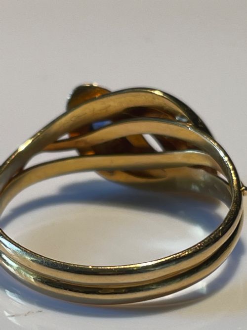 SAPPHIRE AND DIAMOND 18CT SNAKE RING - ADDITIONAL PHOTO 2