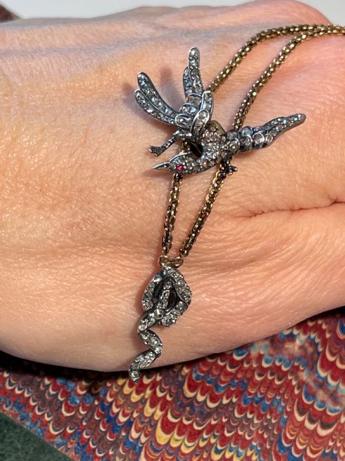 VICTORIAN DIAMOND PHOENIX NECKLACE - ADDITIONAL PHOTO 2