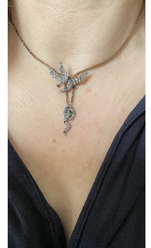 victorian diamond phoenix necklace - CATEGORY: ANTIQUE JEWELLERY - DATED VICTORIAN