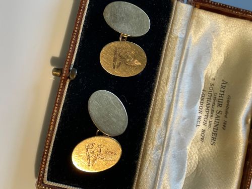 MID CENTURY 9CT GOLD CLASSIC CUFFLINKS - ADDITIONAL PHOTO 1
