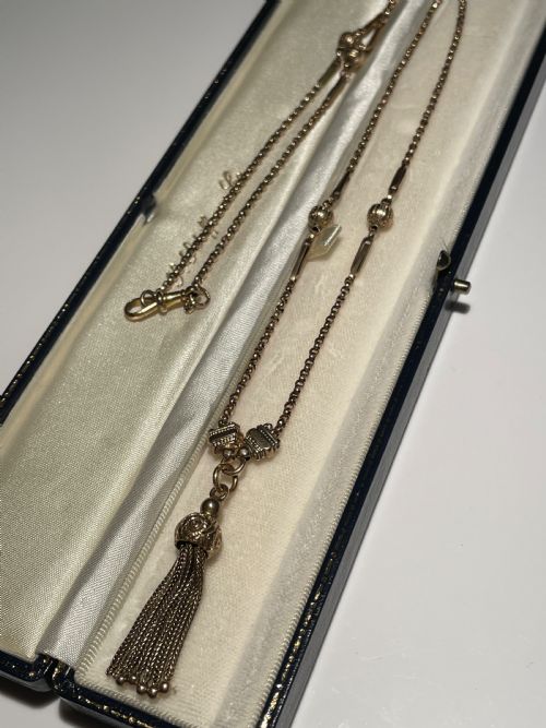 victorian gold albert chain necklace - CATEGORY: ANTIQUE JEWELLERY - DATED EDWARDIAN