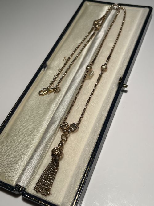 VICTORIAN GOLD ALBERT CHAIN NECKLACE - ADDITIONAL PHOTO 6