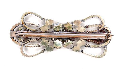 GEORGIAN FLAT CUT GARNET BOW BROOCH - ADDITIONAL PHOTO 1