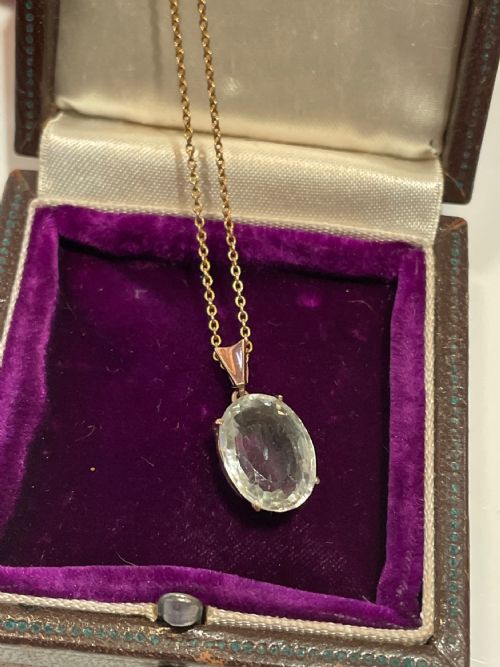 aquamarine pendant - CATEGORY: ANTIQUE JEWELLERY - DATED 1940