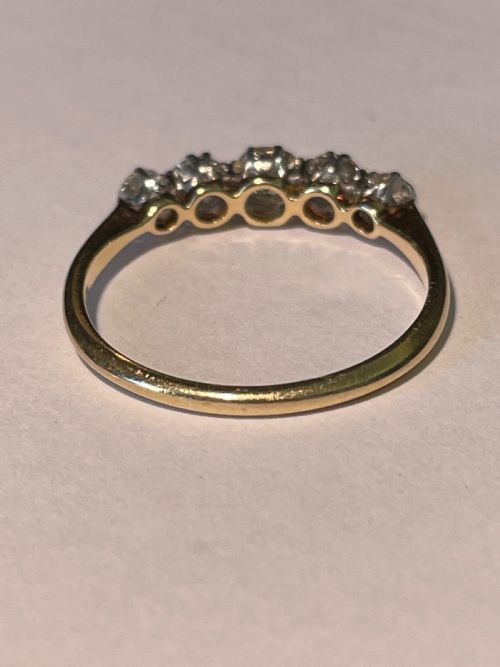 OLD CUT DIAMOND FIVE STONE RING - ADDITIONAL PHOTO 4
