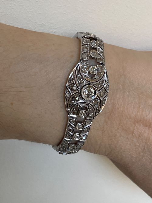 ART DECO DIAMOND PANEL BRACELET - ADDITIONAL PHOTO 4