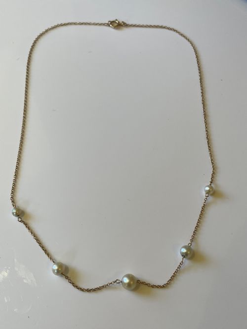 ANTIQUE EDWARDIAN PEARL GOLD NECKLACE - ADDITIONAL PHOTO 2