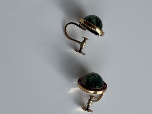RUBY AND MOSS AGATE EARRINGS - ADDITIONAL PHOTO 1