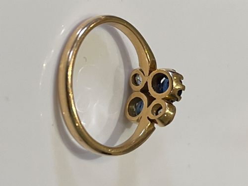 EDWARDIAN SAPPHIRE AND DIAMOND RING - ADDITIONAL PHOTO 1