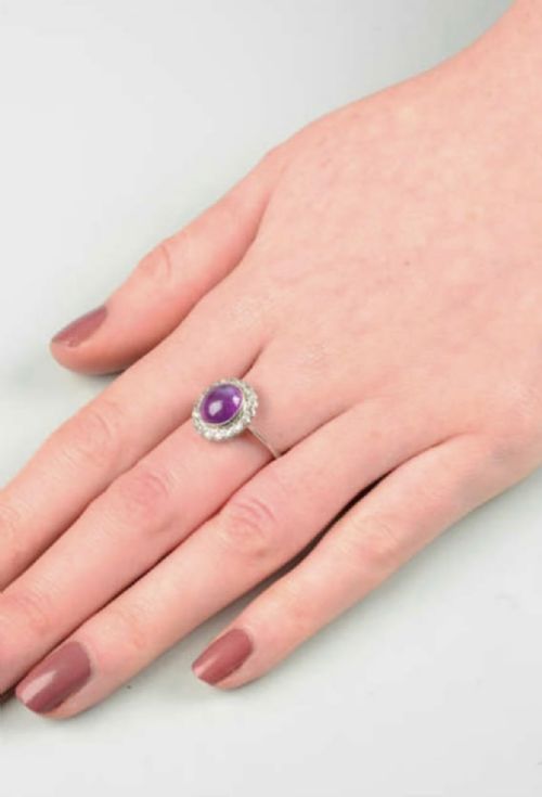 STAR RUBY AND DIAMOND CLUSTER RING - ADDITIONAL PHOTO 3