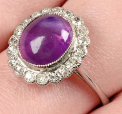 STAR RUBY AND DIAMOND CLUSTER RING - ADDITIONAL PHOTO 4