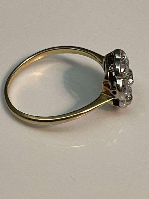 ANTIQUE EDWARDIAN DIAMOND FLOWERHEAD RING - ADDITIONAL PHOTO 2