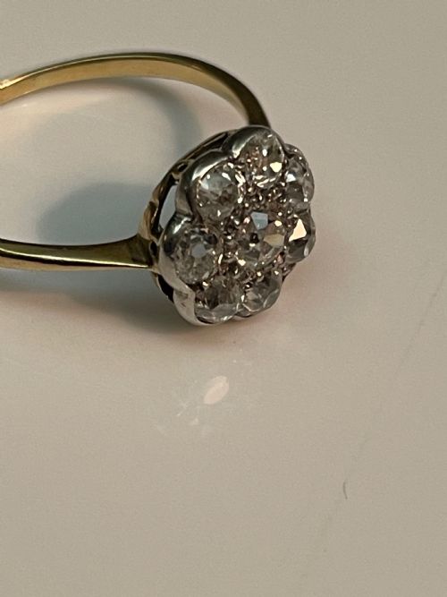 ANTIQUE EDWARDIAN DIAMOND FLOWERHEAD RING - ADDITIONAL PHOTO 5