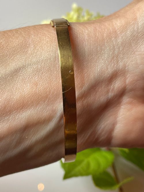 ANTIQUE EDWARDIAN 15CT GOLD RUBY AND DIAMOND 1907 BANGLE - ADDITIONAL PHOTO 5