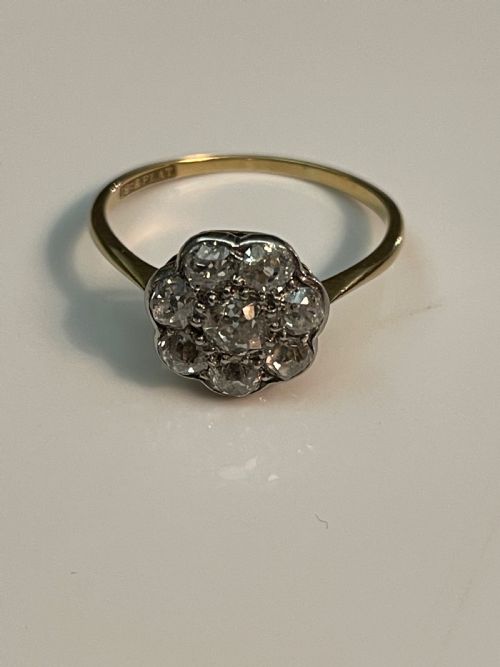 EARLY 20TH CENTURY DAISY HEAD CLUSTER RING - ADDITIONAL PHOTO 6