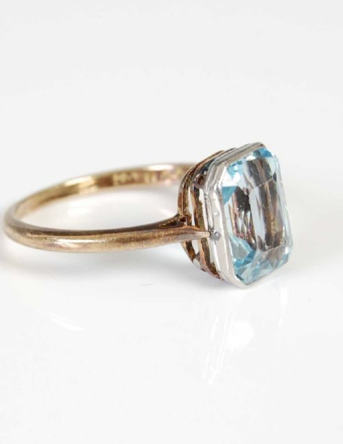 EDWARDIAN 18CT GOLD AQUAMARINE RING - ADDITIONAL PHOTO 1